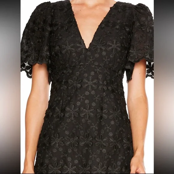 La Maison Talulah Limousine Black Floral Embroidery Dress - Picture 5 of 10
